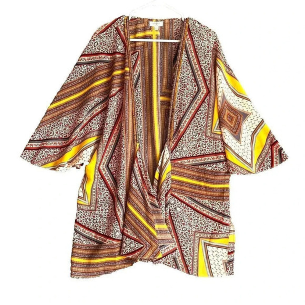 Umgee  Kimono‎ Womens M/L Cardigan Duster Floral Boho Lightweight Summer Hippie